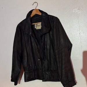 Vintage Berman’s Black Leather Coat